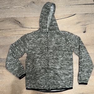 Boys Hurley Zip Up Fleece Hoodie Sweater grey and white size medium